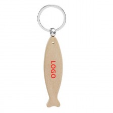 Fish Shape Beech Wooden Keychain